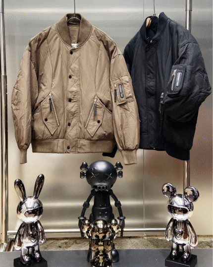 Oversized Bomber Jacket (Brown & Black)